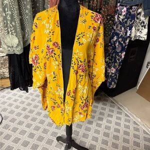 No Boundaries Yellow Floral Kimono